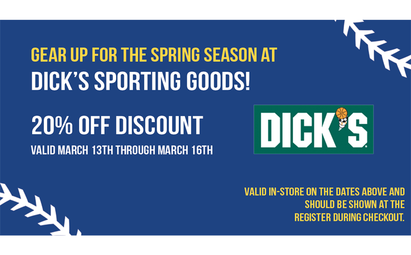 SAVE 20% at DICKS